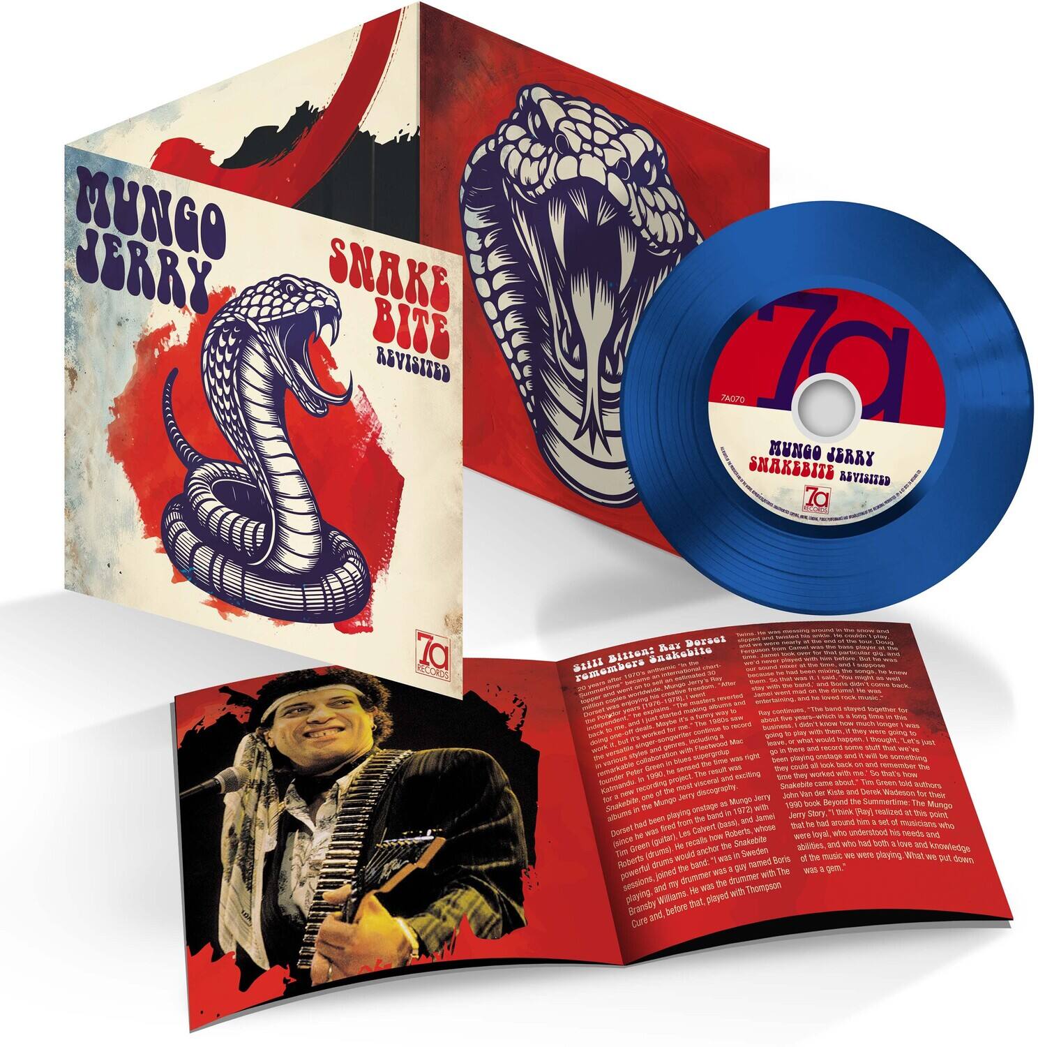 MUNGO JERRY  
SNAKE BITE  
REVISITED  

70  
70 RECORDS  

MUNGO JERRY  
SNAKE BITE  
REVISITED  

70 RECORDS  

SPECIAL ALBUM  
"Bar Basso"  
remembers "Snake Bite"  

Bar Basso:  
The original Snake Bite was recorded in 1970. It was a very exciting time for me. I was playing with Mungo Jerry, and we were all very enthusiastic about the music we were creating. The album was a huge success, and it's still one of my favorite recordings.  

Bar Basso continued: The band had a lot of energy and creativity, and we were all very passionate about our music. We were playing at the height of the folk rock movement, and it was a great time to be making music.  

Bar Basso: I remember the recording sessions for Snake Bite. We were all very focused and determined to create something special. The album was a labor of love, and we put our hearts and souls into it.  

Bar Basso: Looking back, I'm proud of what we accomplished with Mungo Jerry. The music we made was a reflection of our times, and it