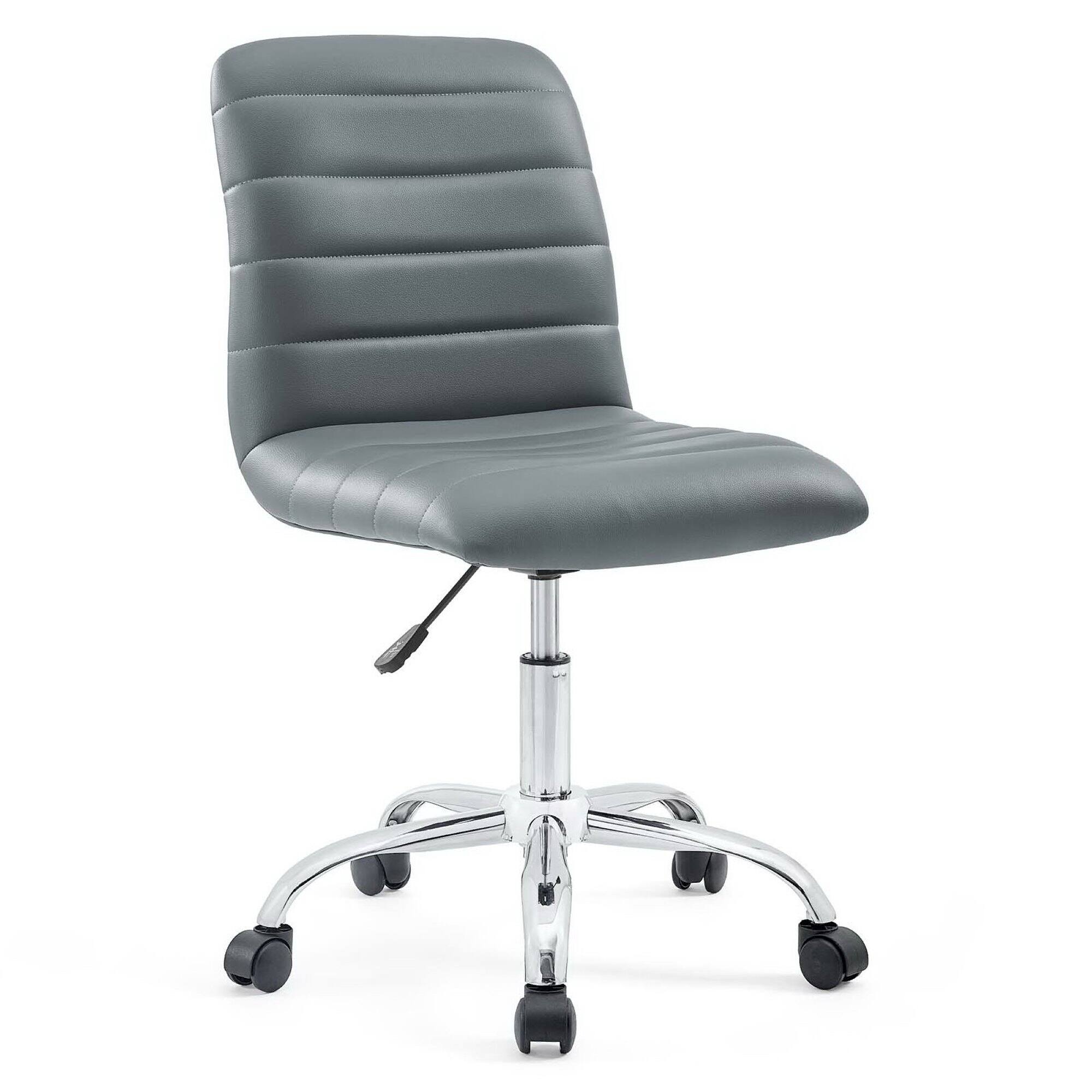 Front. Modway - Ripple Armless Mid Back Vinyl Office Chair by Modway - Gray.