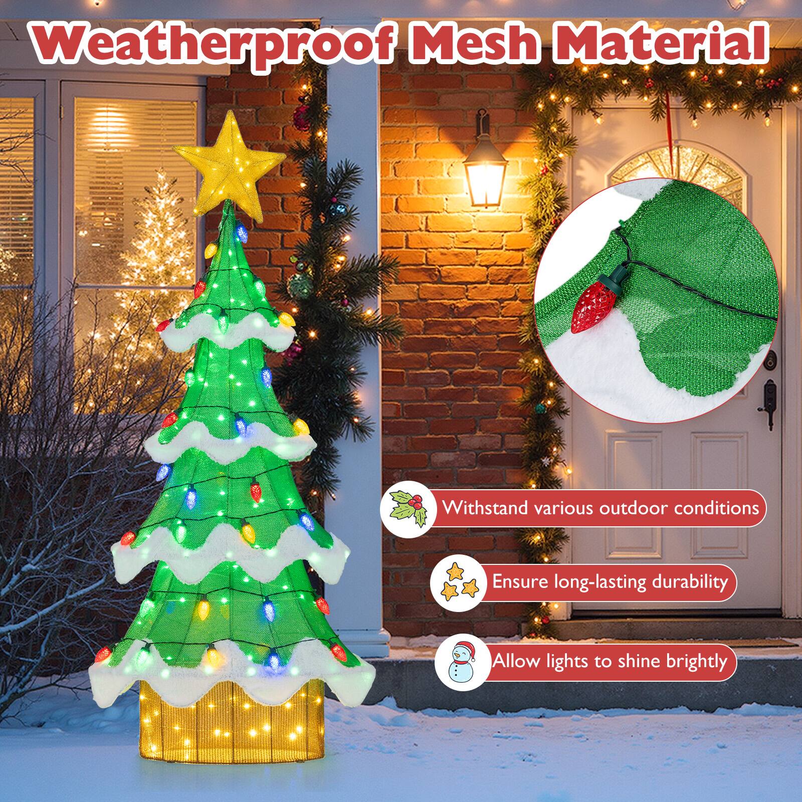 Weatherproof Mesh Material

- Withstand various outdoor conditions
- Ensure long-lasting durability
- Allow lights to shine brightly