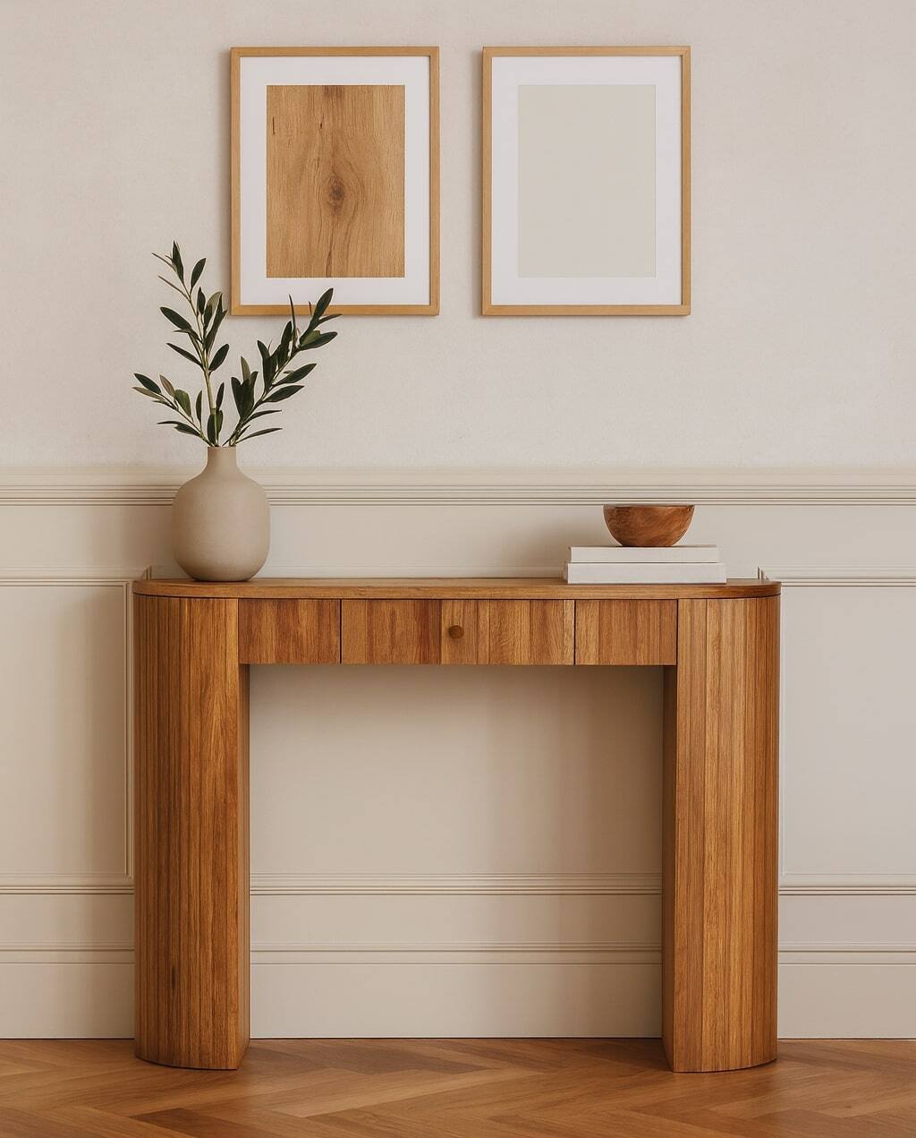 Angle. Artisan Furniture - Artisan Furniture Solid Wood Soba Straight Console Table, 1 Drawer, Light Brown - Brown.
