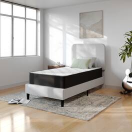 Emma + Oliver - 10" Hybrid Pocket Spring with Cooling Foam Layer Mattress in a Box - White/Black