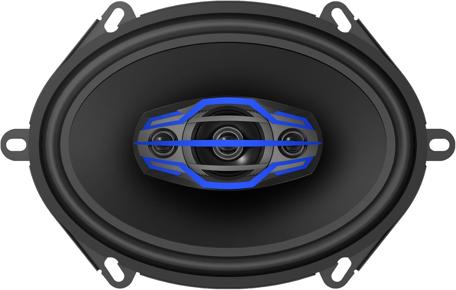 Alt View 2. Jensen - Jensen JS6804 6x8" 4-Way Car Speakers Pair | 320W Peak | 35mm Mylar Balanced Dome Midrange | Two 15mm Piezo Tweeters - Black.