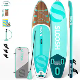 Joyfy - 10'6" Inflatable Stand Up Paddle Board, Paddle Boards with Premium Accessories, Non-Slip EVA Deck,Pump, Ripple SUP - Green