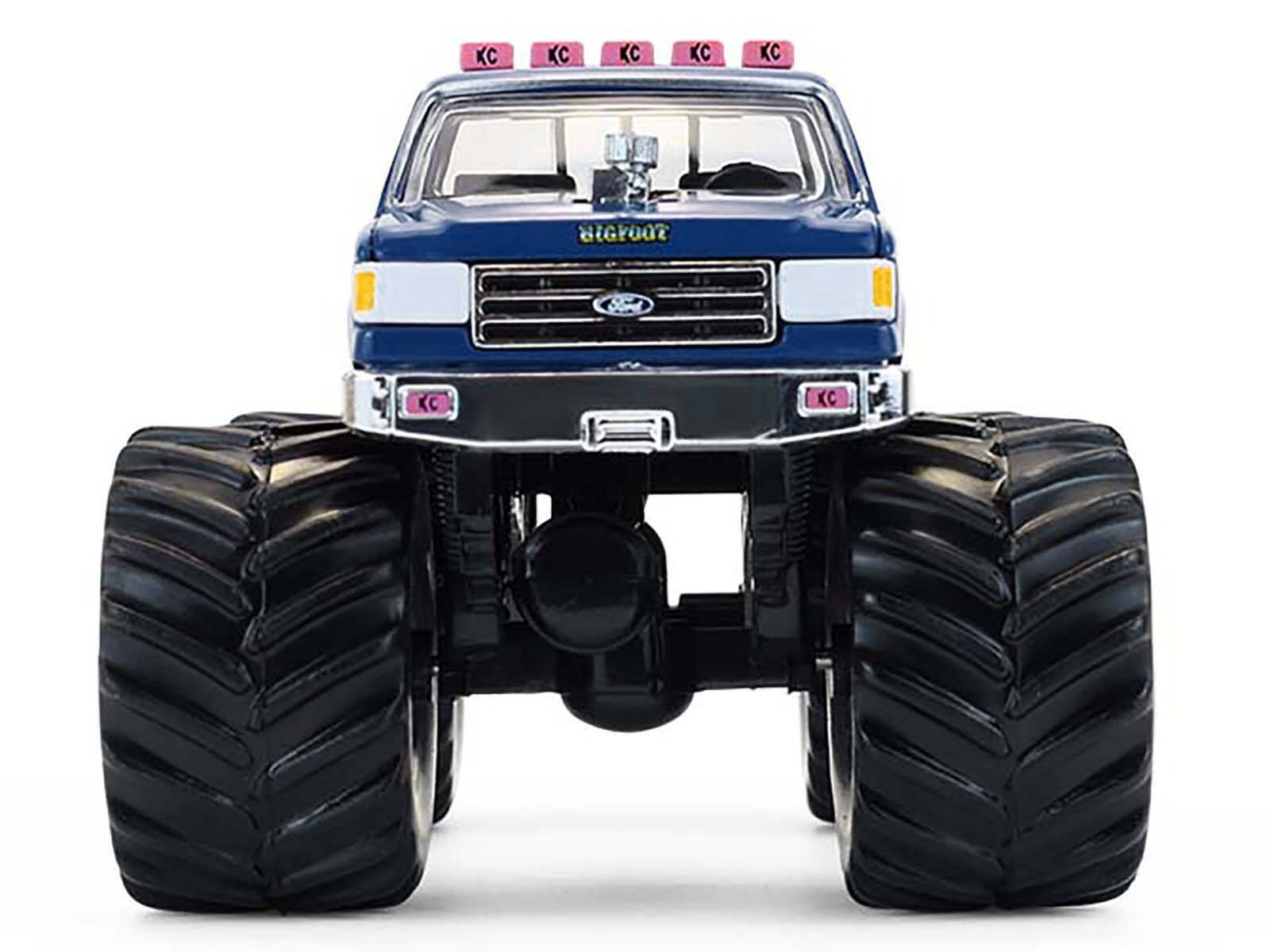 Back. Greenlight - 1990 Ford F-350 Monster Truck "Bigfoot #4" Blue "Kings of Crunch" Series 16 1/64 Diecast Model Car by Greenlight - Blue.