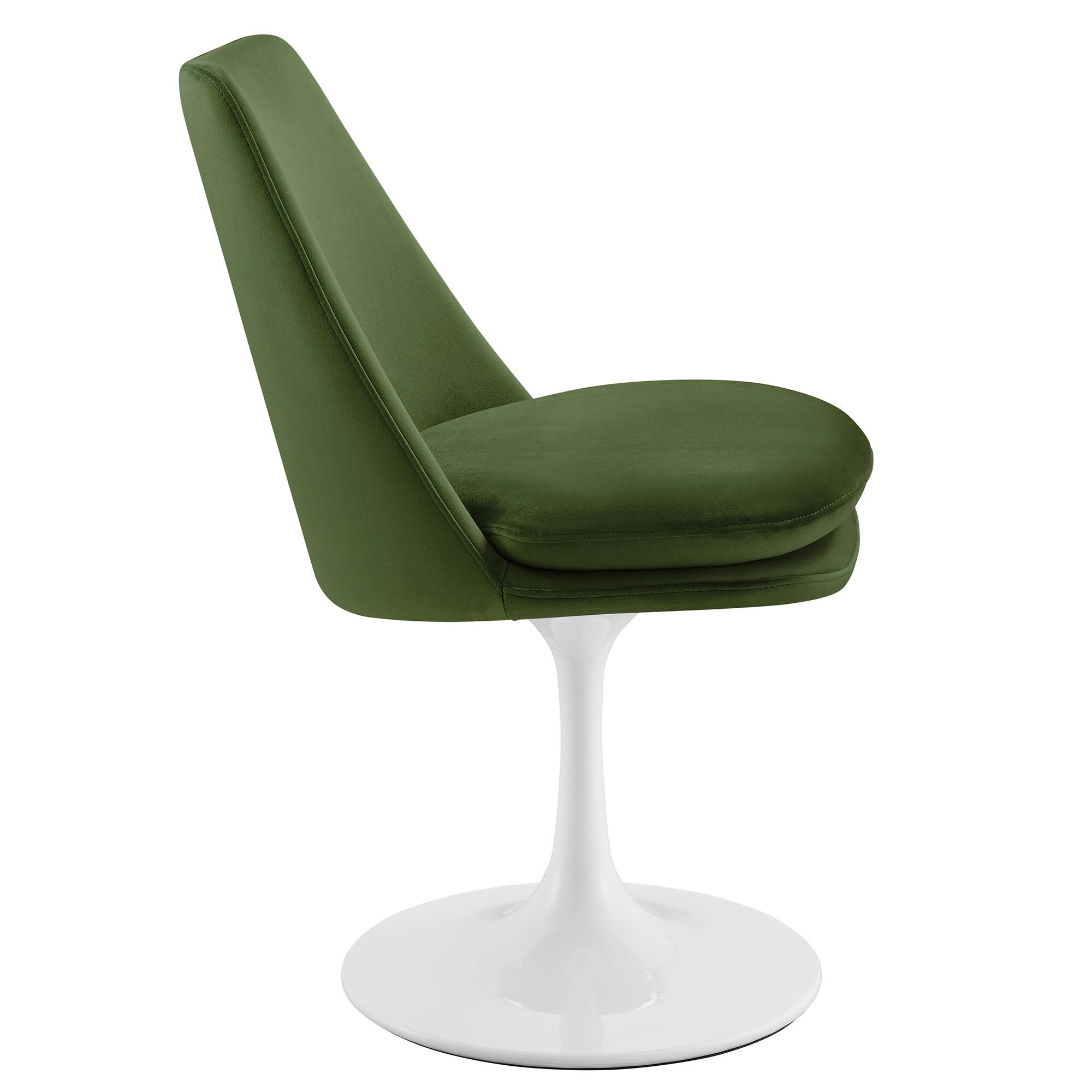 Back. Modway - Lippa Swivel Dining Performance Velvet Side Chair by Modway - Green.