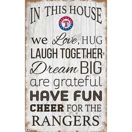 Fan Creations - Texas Rangers 11'' x 19'' Team In This House Sign - Multicolor