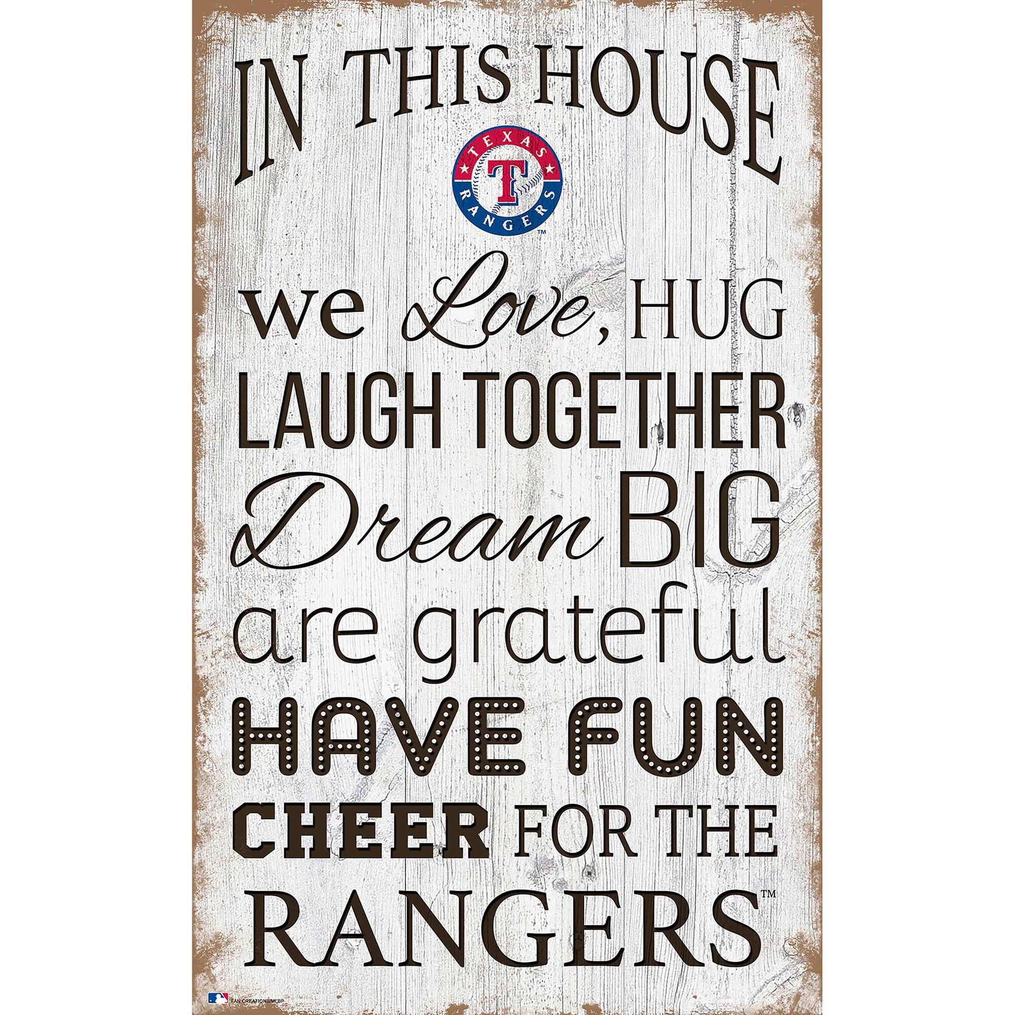 Texas Rangers 11'' x 19'' Team In This House Sign