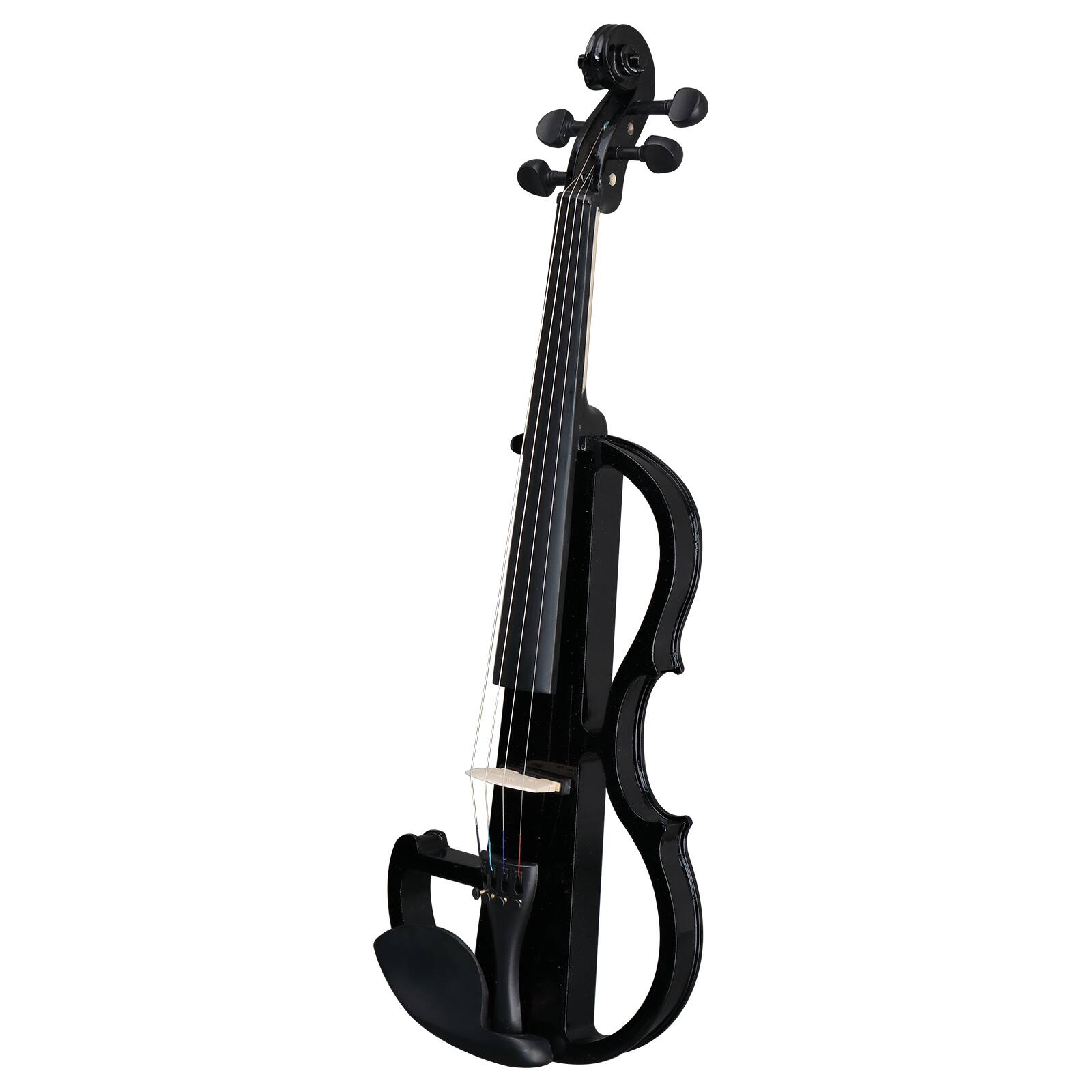 Angle. Winado - Full Size Electric Violin,4/4 Acoustic Silent Electric Violin for Beginner Adult Teens with Ebony Fitting,Case,Bow,Rosin.