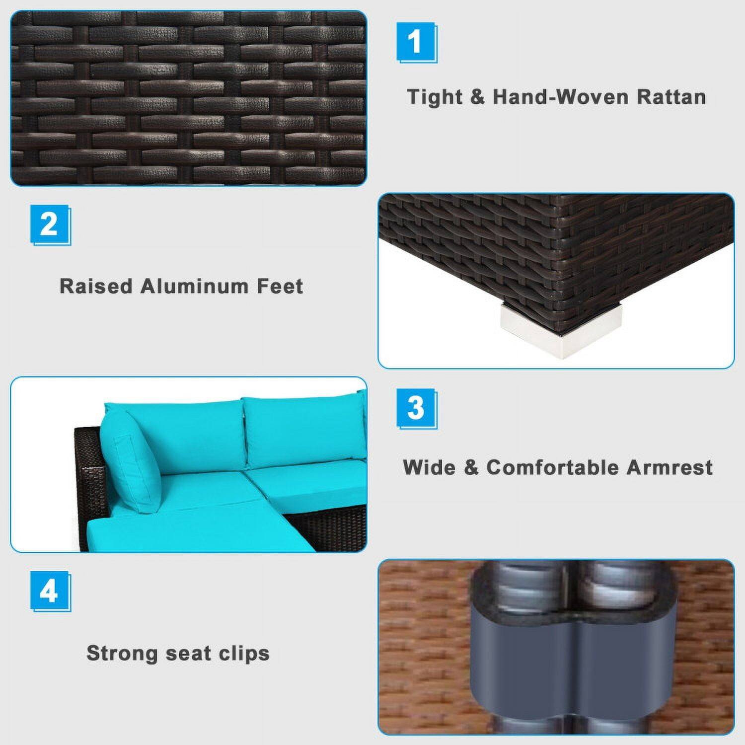 1. Tight & Hand-Woven Rattan  
2. Raised Aluminum Feet  
3. Wide & Comfortable Armrest  
4. Strong seat clips