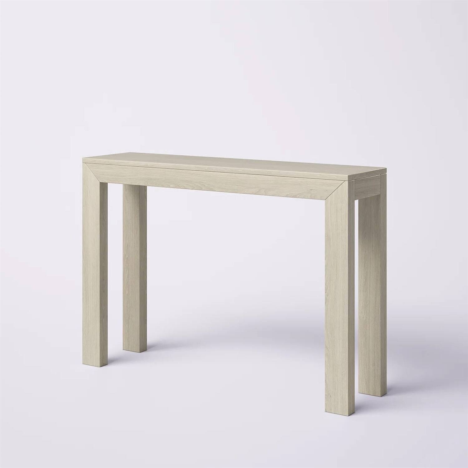Back. Hivvago - Solid Wood Modern Accent Console Table / Sofa Table in Beige Seashell Finish - Medium Brown Pecan Finish.