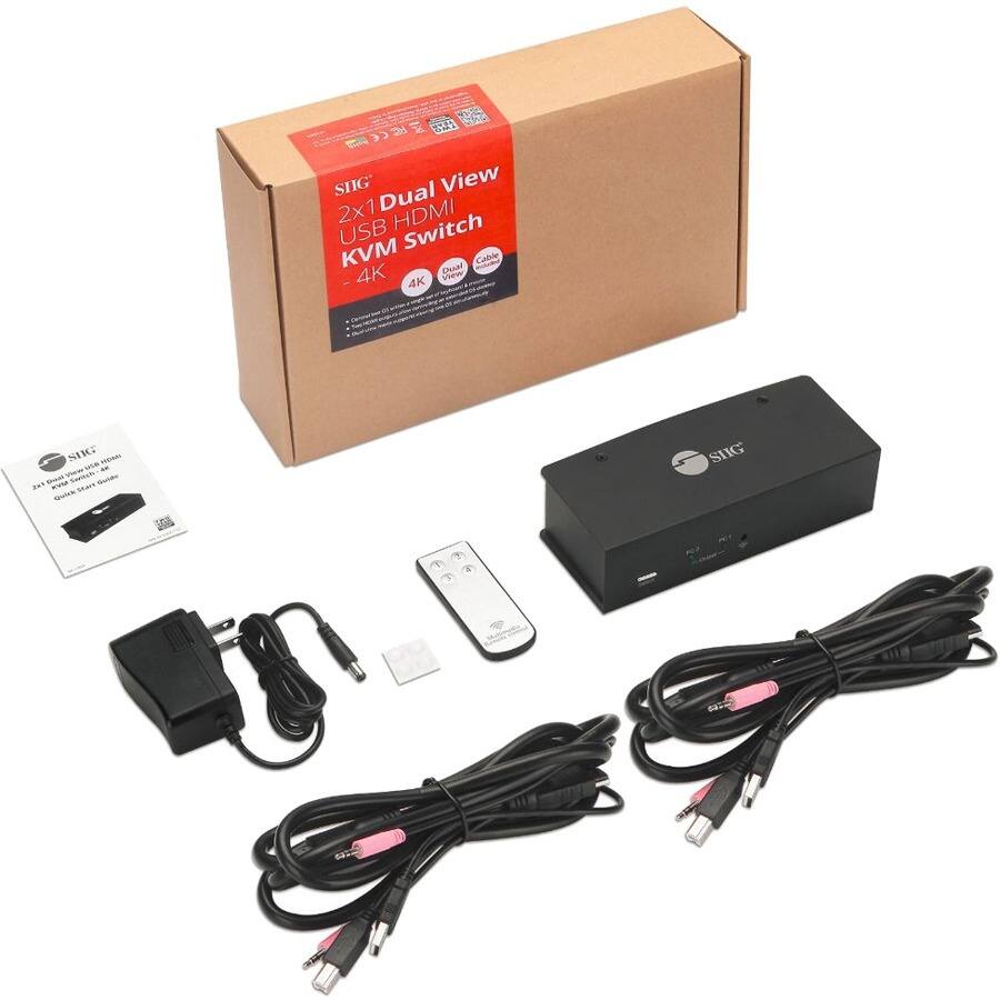 CE SIIG Dual View 2x1 HDMI USB KVM Switch Cable Dual 4K 4K View

SUG Viexe tran or 2x1 Chown even Switch Guide start Quick

SIIG