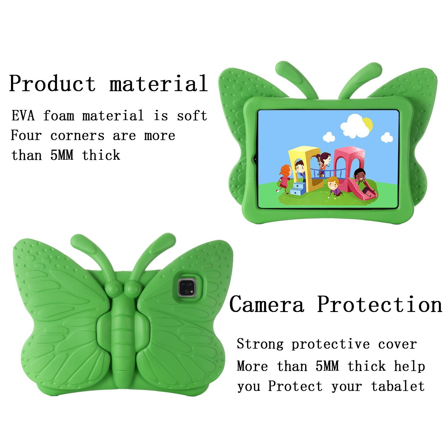 Product material  
EVA foam material is soft  
Four corners are more than 5MM thick  

Camera Protection  
Strong protective cover  
More than 5MM thick help you Protect your tablet