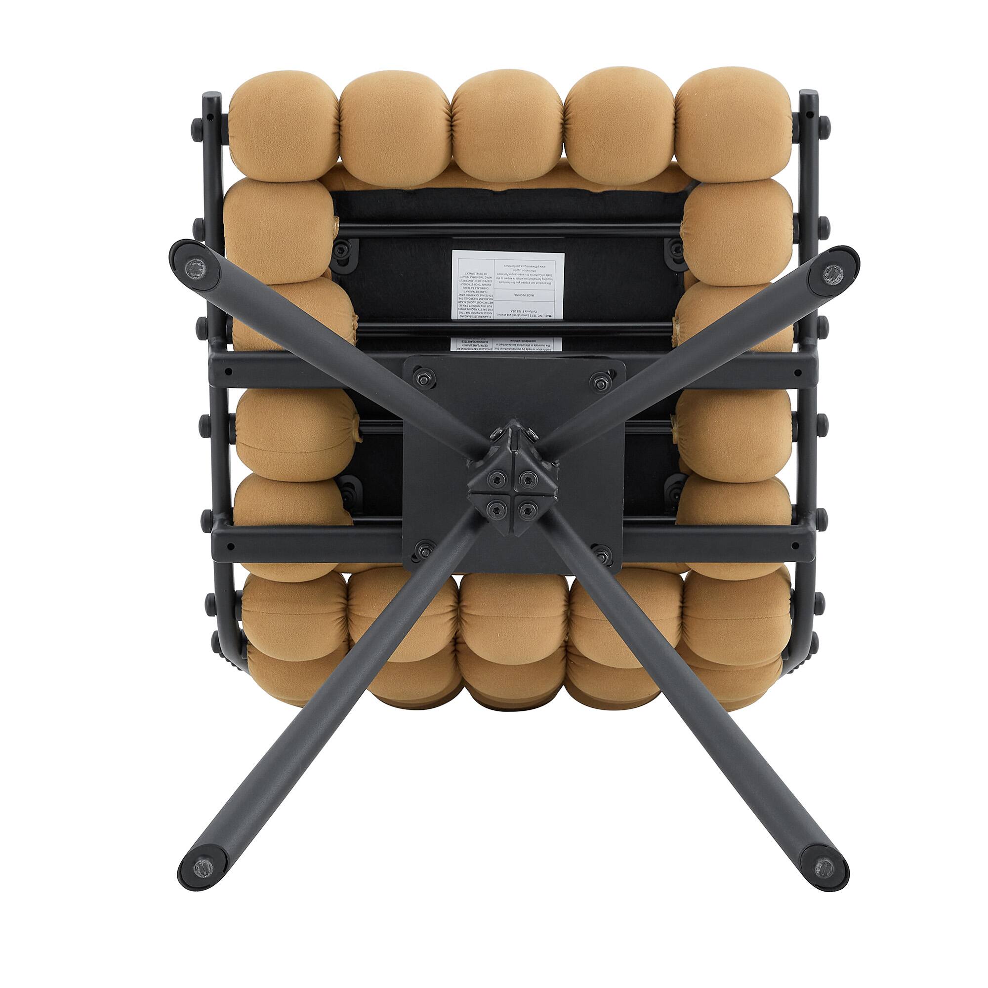 Alt View 10. Loheer - Loheer Velvet Dining Chairs Set of 2 Bubble Tufted Accent Chairs for Dining Room Kitchen with Black Legs 1.63 ft - Black,Brown.