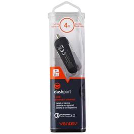 Ventev - 24W QC 3.0 Single USB Vehicle Car Adapter/Charger - Gray - Gray