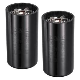Unique Bargains - 2pcs CD60 Motor Run Capacitor, 430-516uF MFD AC125V, 50-60Hz, for Motor 46x86mm - Black