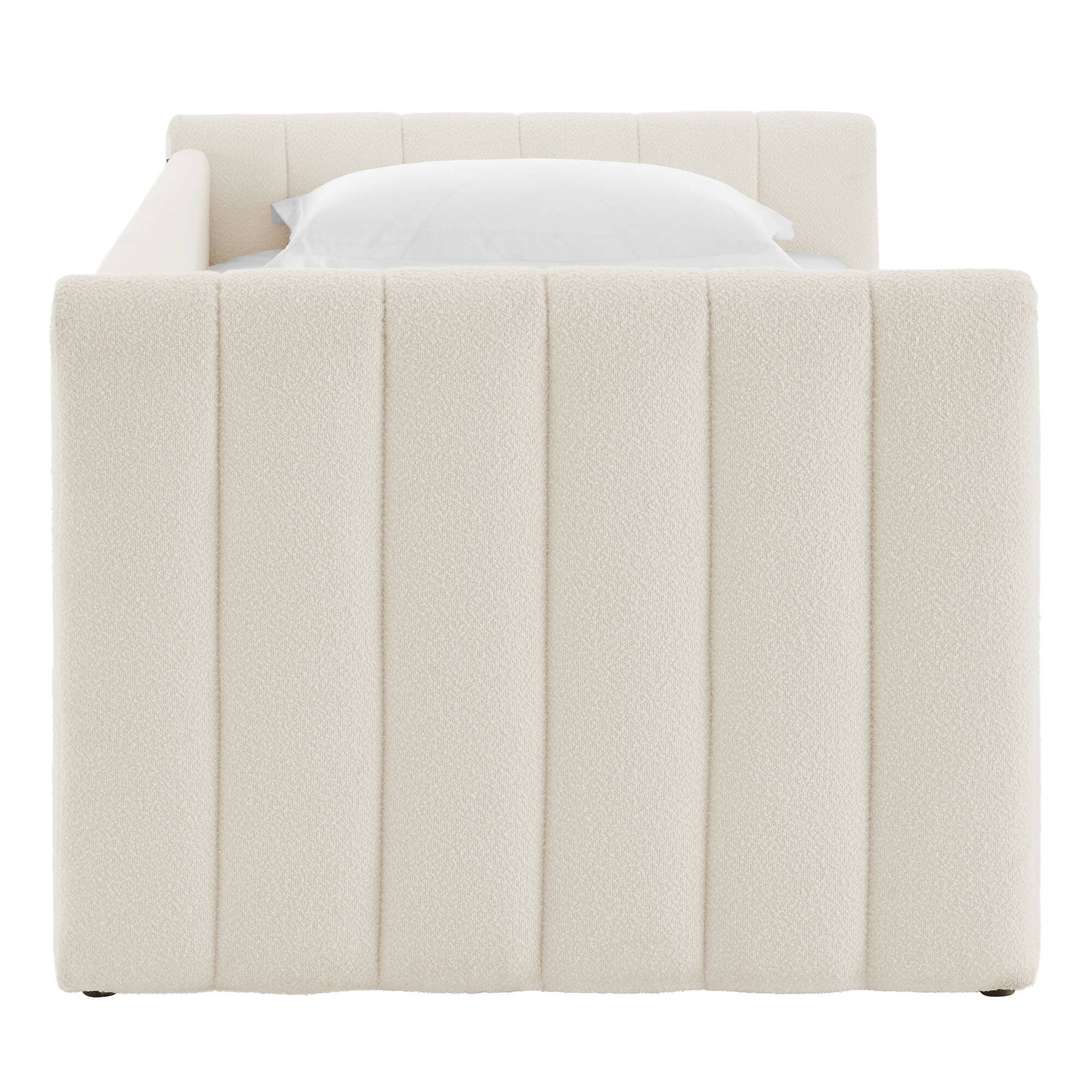 Alt View 6. Modway - Veyla Channel Tufted Boucle Twin Daybed With Trundle by Modway - Cloud.
