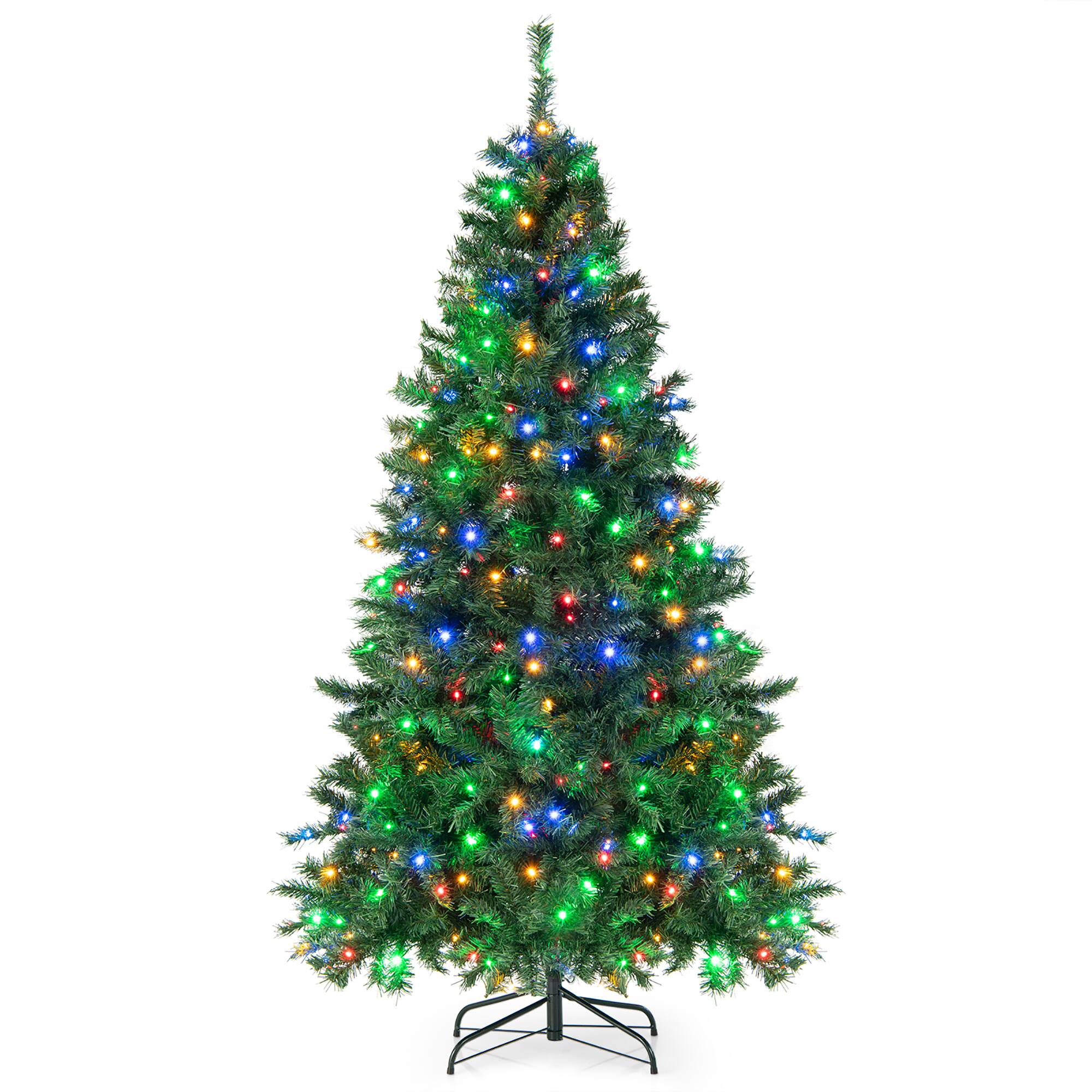 Alt View 8. Gymax - Gymax 7FT Pre-Lit Hinged Artificial Christmas Tree Decor Tree 3-Minute Quick Shape - Green.