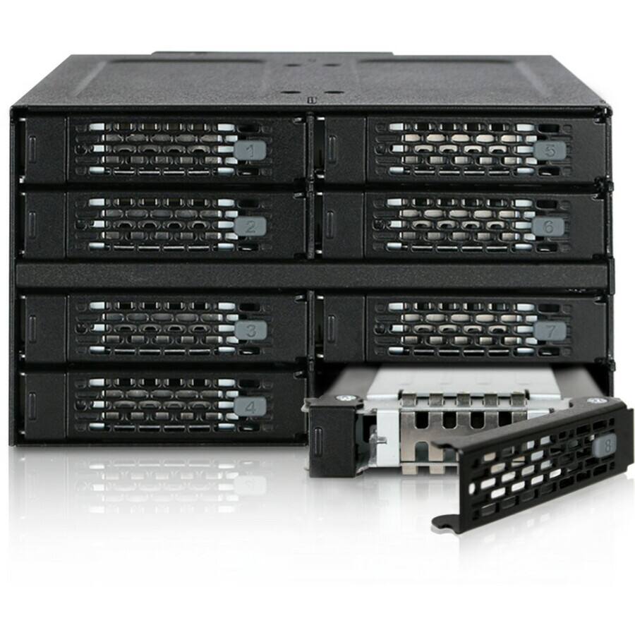 Alt View 5. Icy Dock - Icy Dock ToughArmor MB508SP-B Drive Enclosure for 5.25" - Mini-SAS HD Host Interface Internal - Black - 8 x HDD.