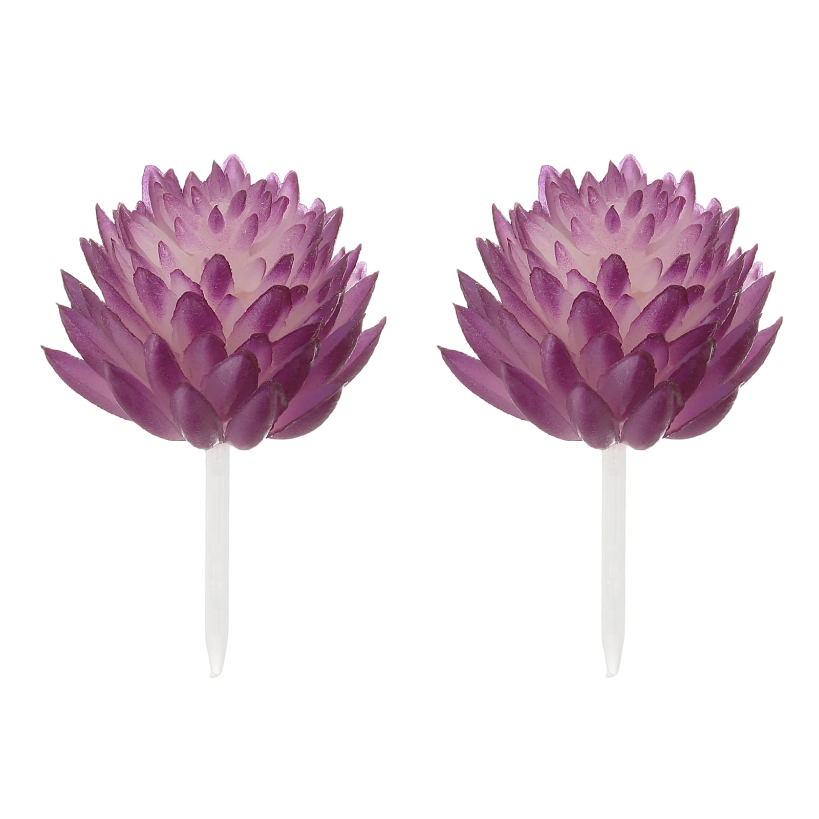 Unique Bargains - Artificial Succulent Plants 2pcs Small Realistic Fake Succulents Colorful Faux Lotus Flowers for Home Office Decoration - Purple
