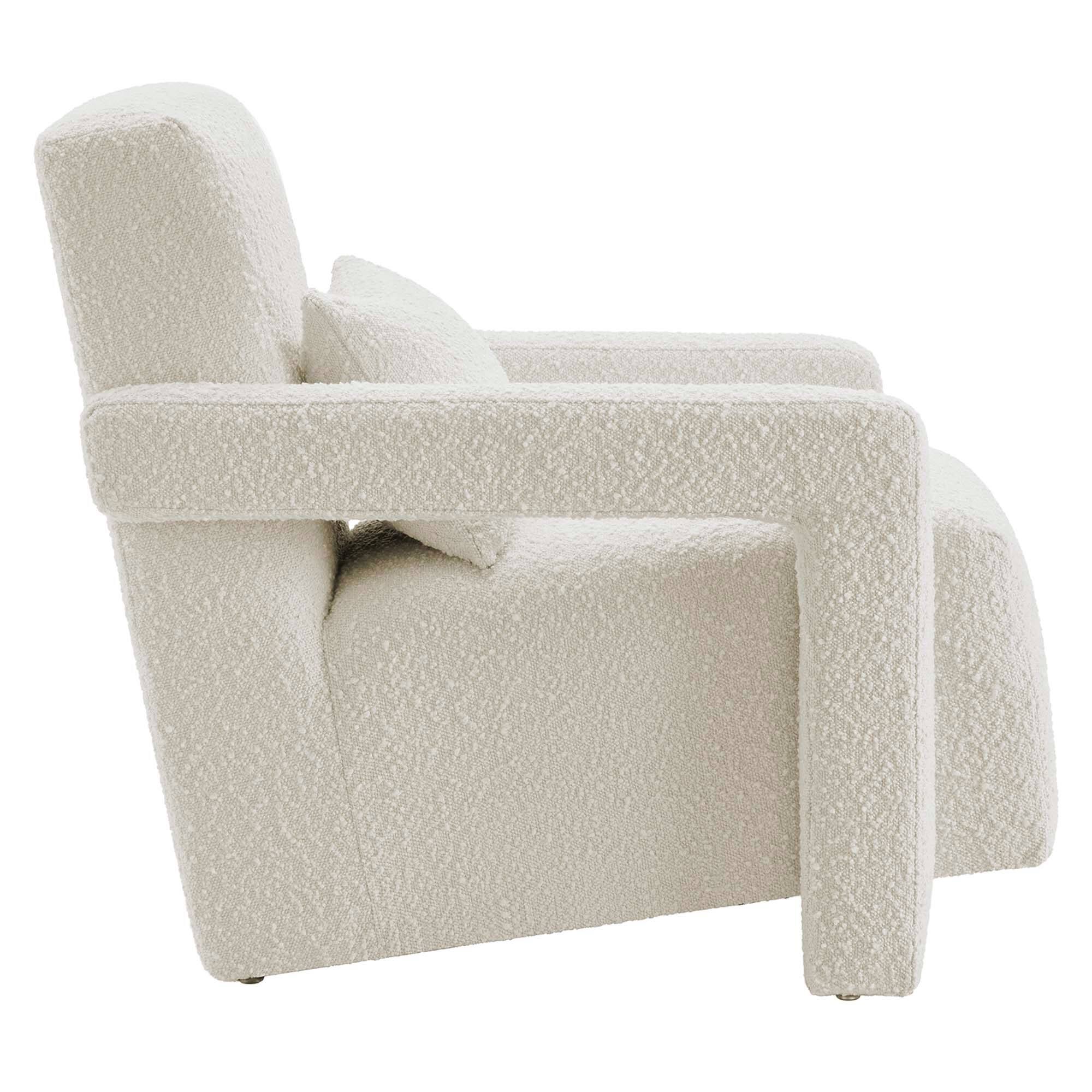 Back. Modway - Mirage Boucle Upholstered Armchair by Modway - White.