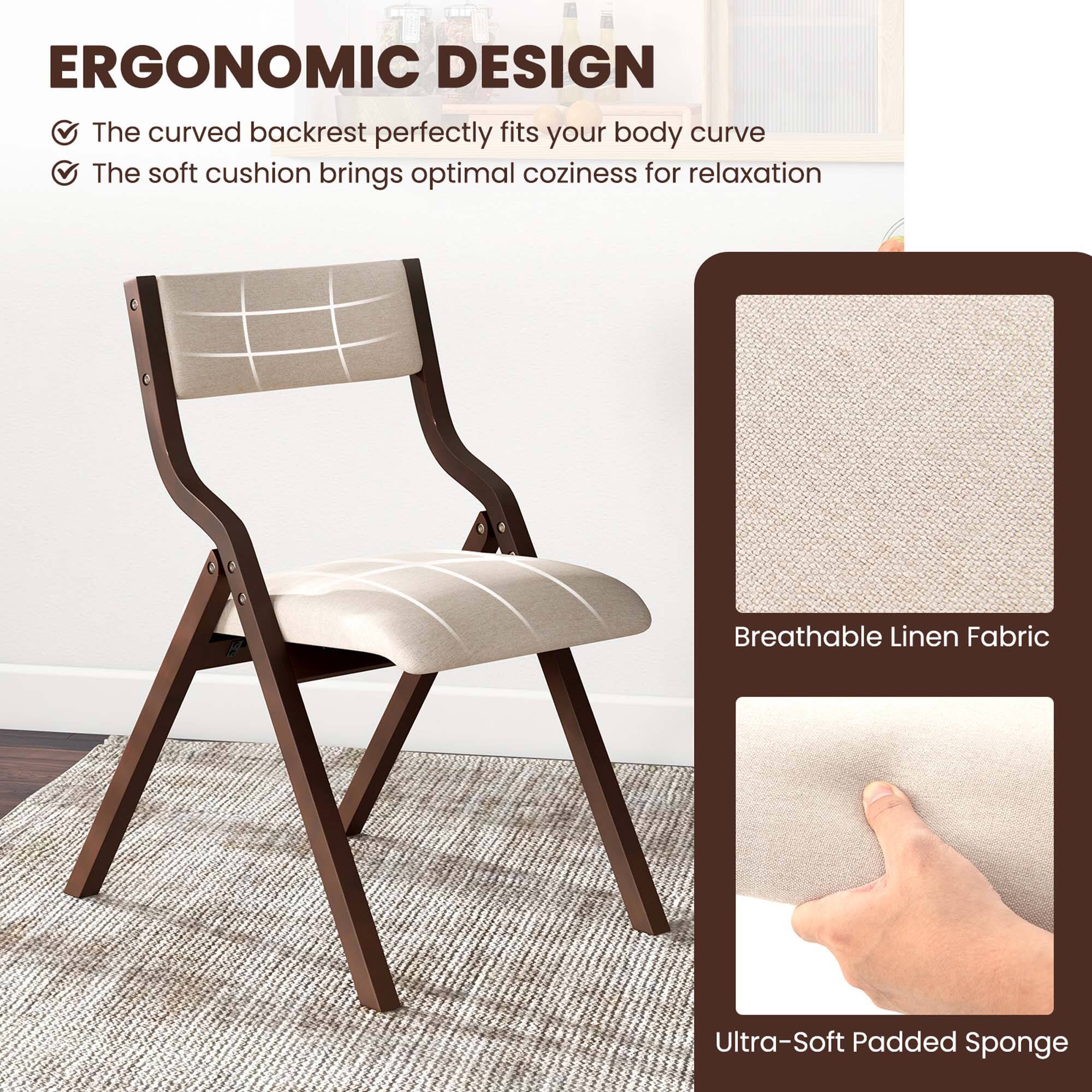 ERGONOMIC DESIGN  
- The curved backrest perfectly fits your body curve  
- The soft cushion brings optimal coziness for relaxation  

Breathable Linen Fabric  
Ultra-Soft Padded Sponge