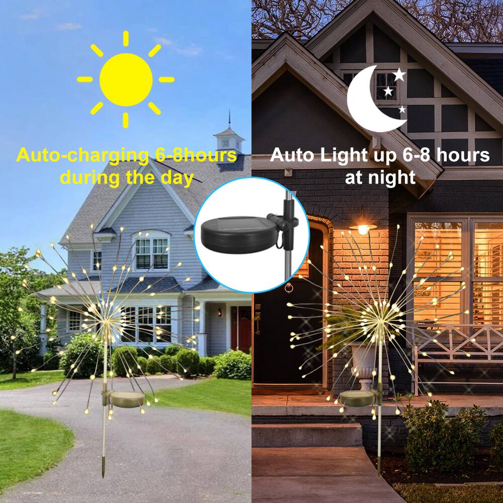 Auto-charging 6-8 hours during the day  
Auto Light up 6-8 hours at night