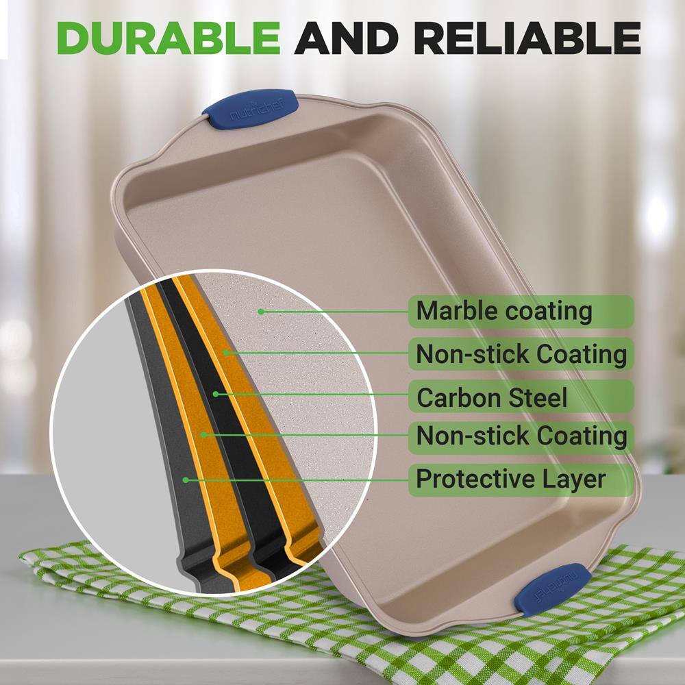 DURABLE AND RELIABLE

- Marble coating
- Non-stick Coating
- Carbon Steel
- Non-stick Coating
- Protective Layer