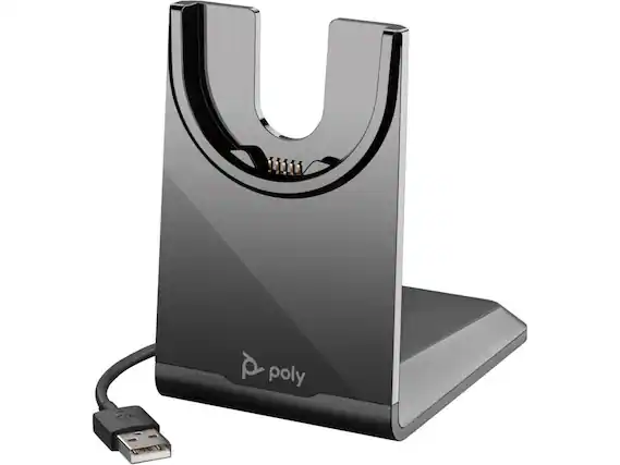 Front. HP - HP POLY VOYAGER CHARGING STAND USB-C Model 783R7AA - Black.