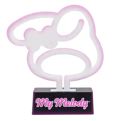 Front. Silver Buffalo - Sanrio My Melody Silhouette 7-Inch LED Neon Mood Light - Pink.