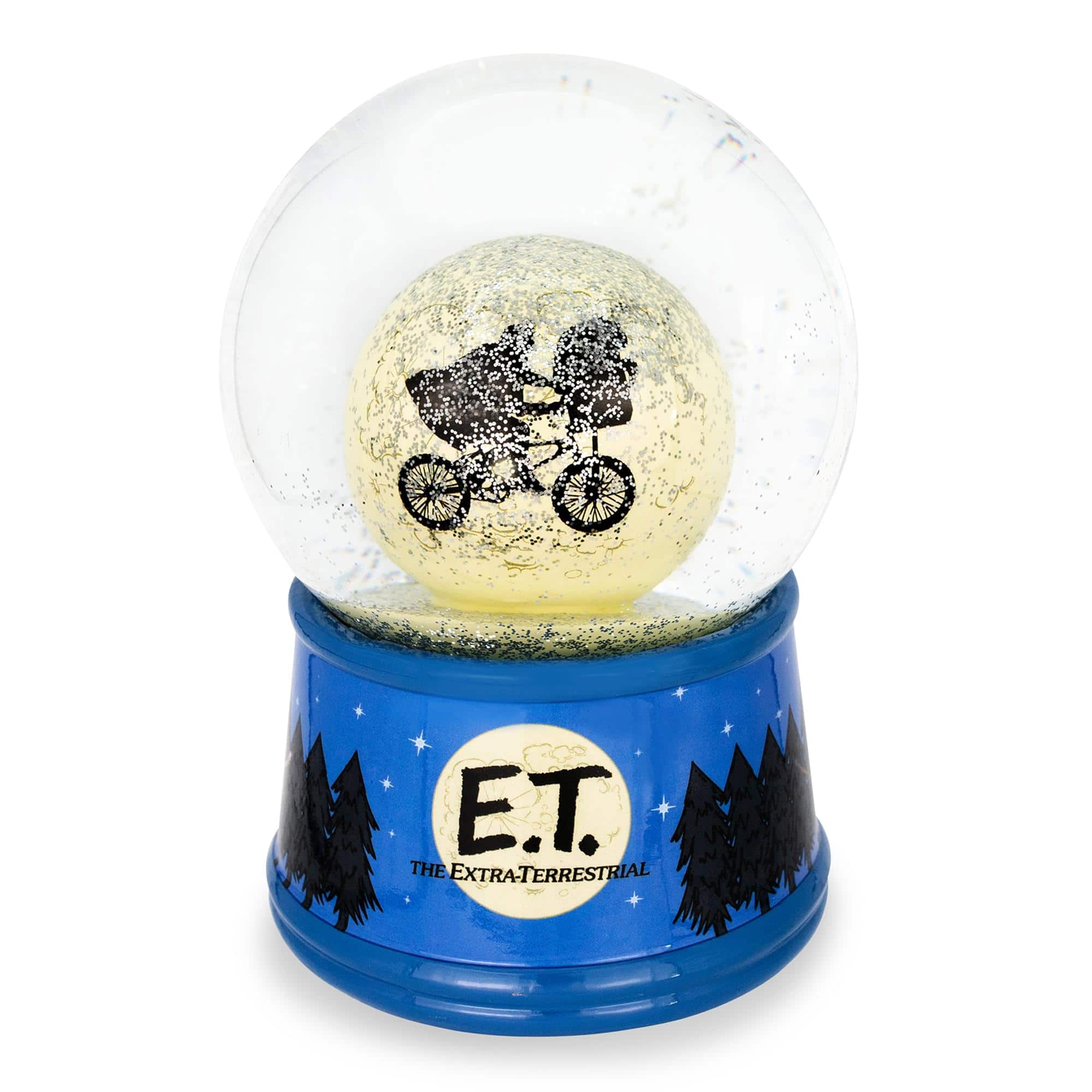 Silver Buffalo - E.T. The Extra-Terrestrial Bike Moon Collectible Snow Globe | 6 Inches Tall - Blue