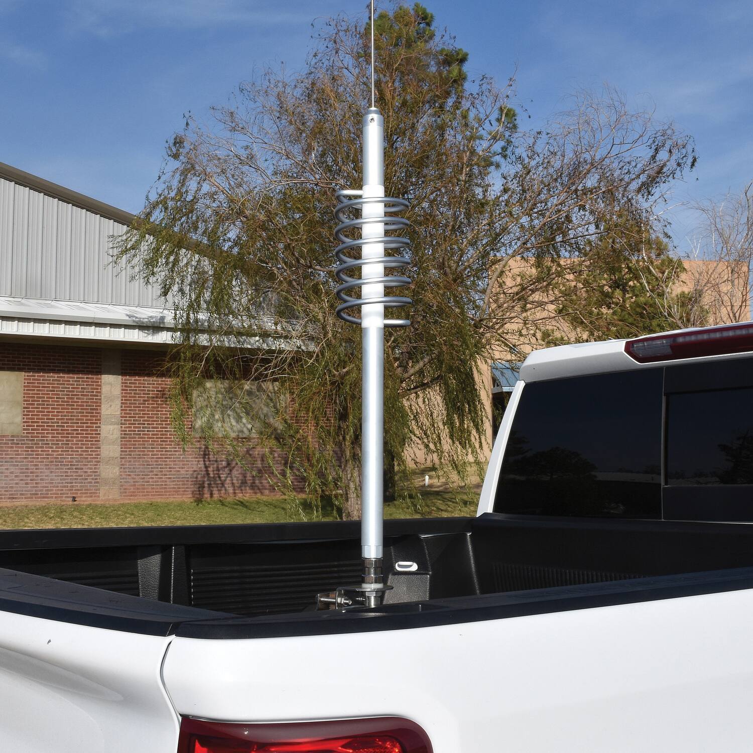 Angle. Tram - Tram Tbc-9 20,000-watt Big Cat Aluminum Cb Antenna With 51-1/4-in. Stainless Steel Whip And 9-in. Shaft - Silver.
