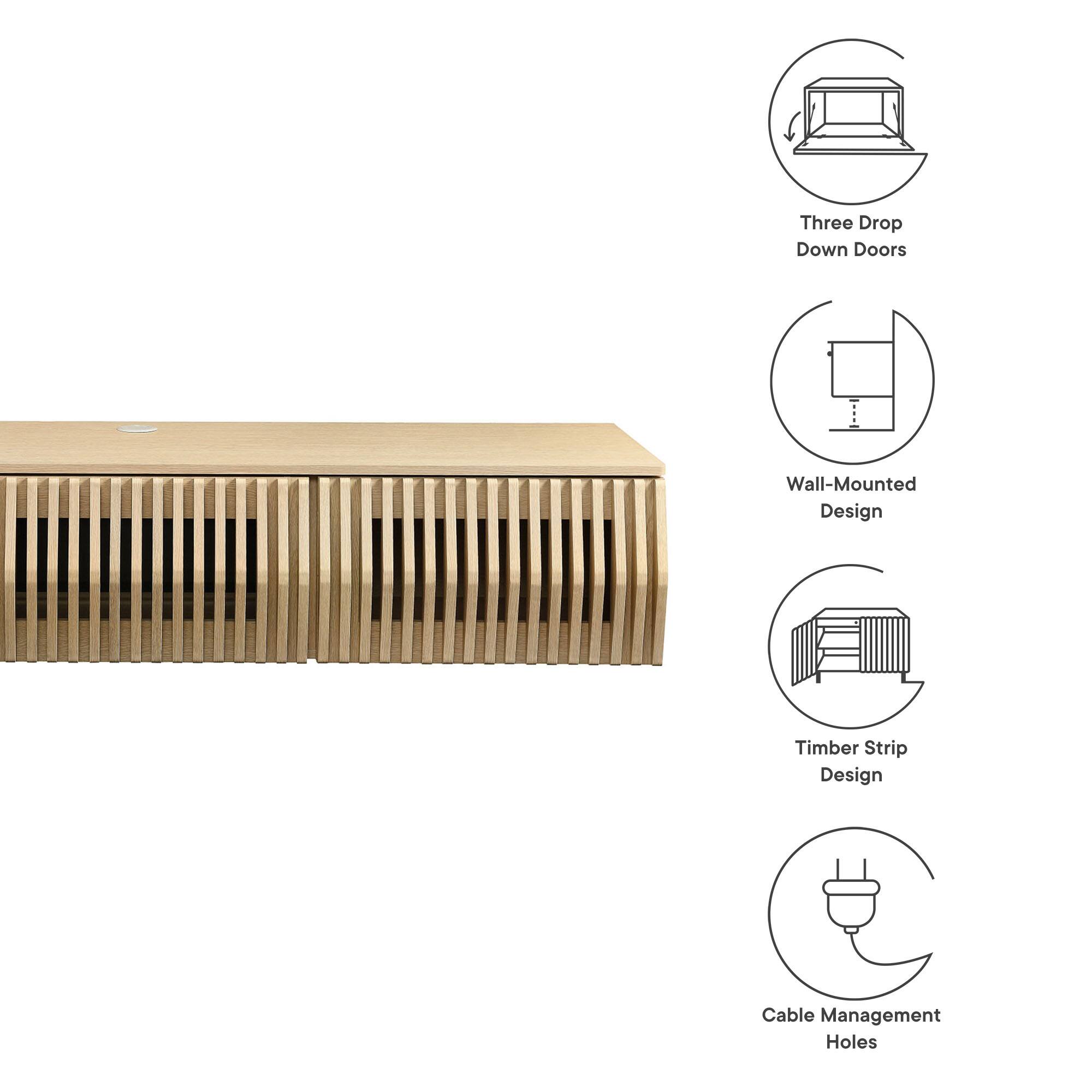 Three Drop Down Doors  
Wall-Mounted Design  
Timber Strip Design  
Cable Management Holes