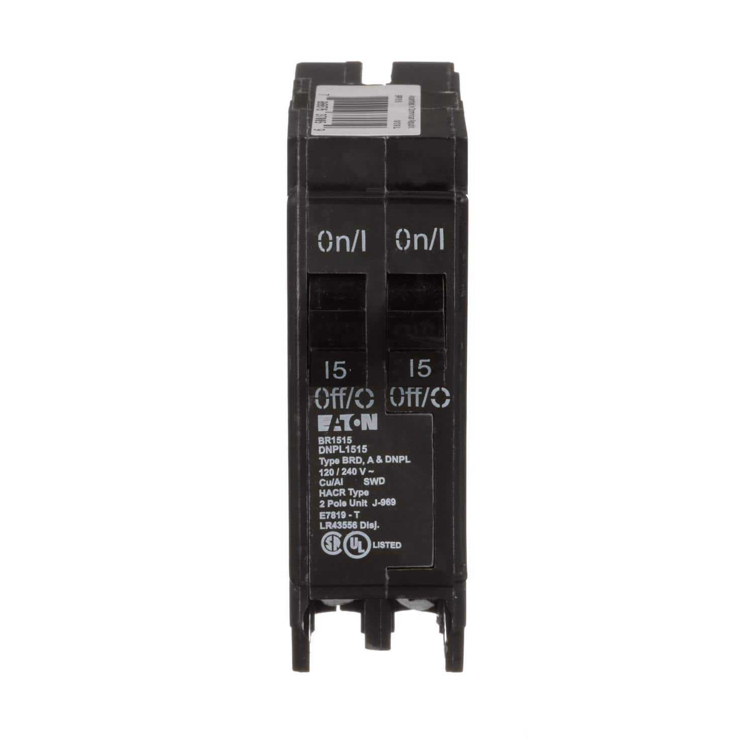 Eaton - 15/15 amps Tandem 2-Pole Circuit Breaker