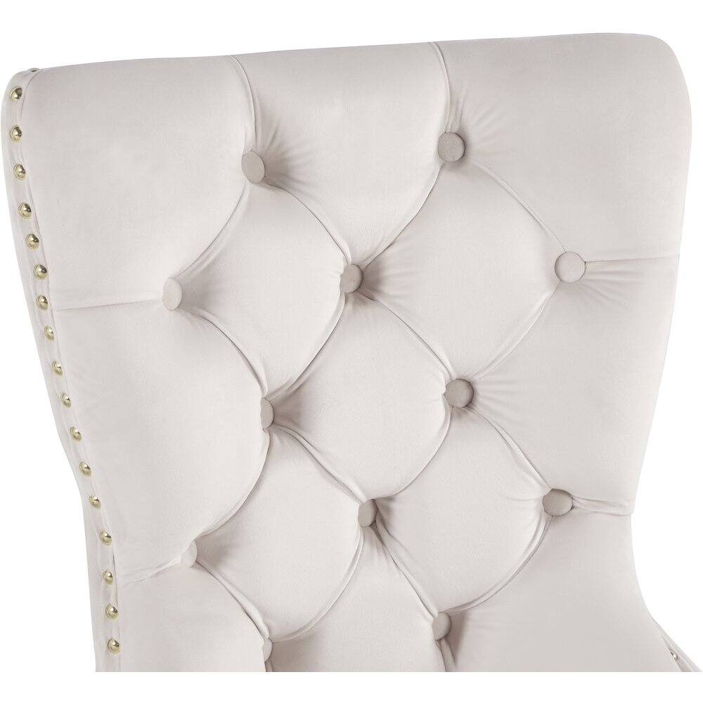 Alt View 3. Meridian Furniture - Carmen Cream Velvet Dining Chairs, Set of 2 - Beige.