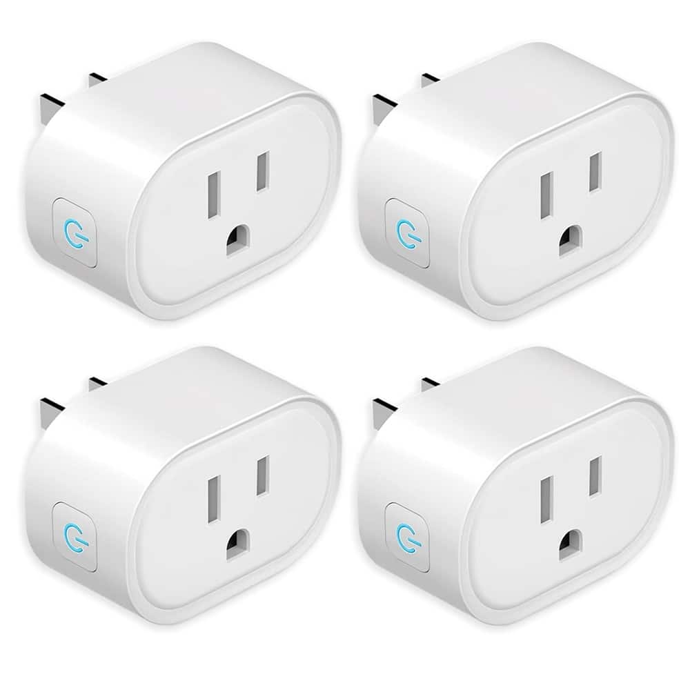 MOSZAR LLC - Mini Smart Plug 4-Pack, Alexa Compatible, Remote Control & Timer - White