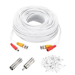 Unique Bargains - BNC Video Power Cable, 1 Set, All-in-One CCTV Camera Extension Cord - White