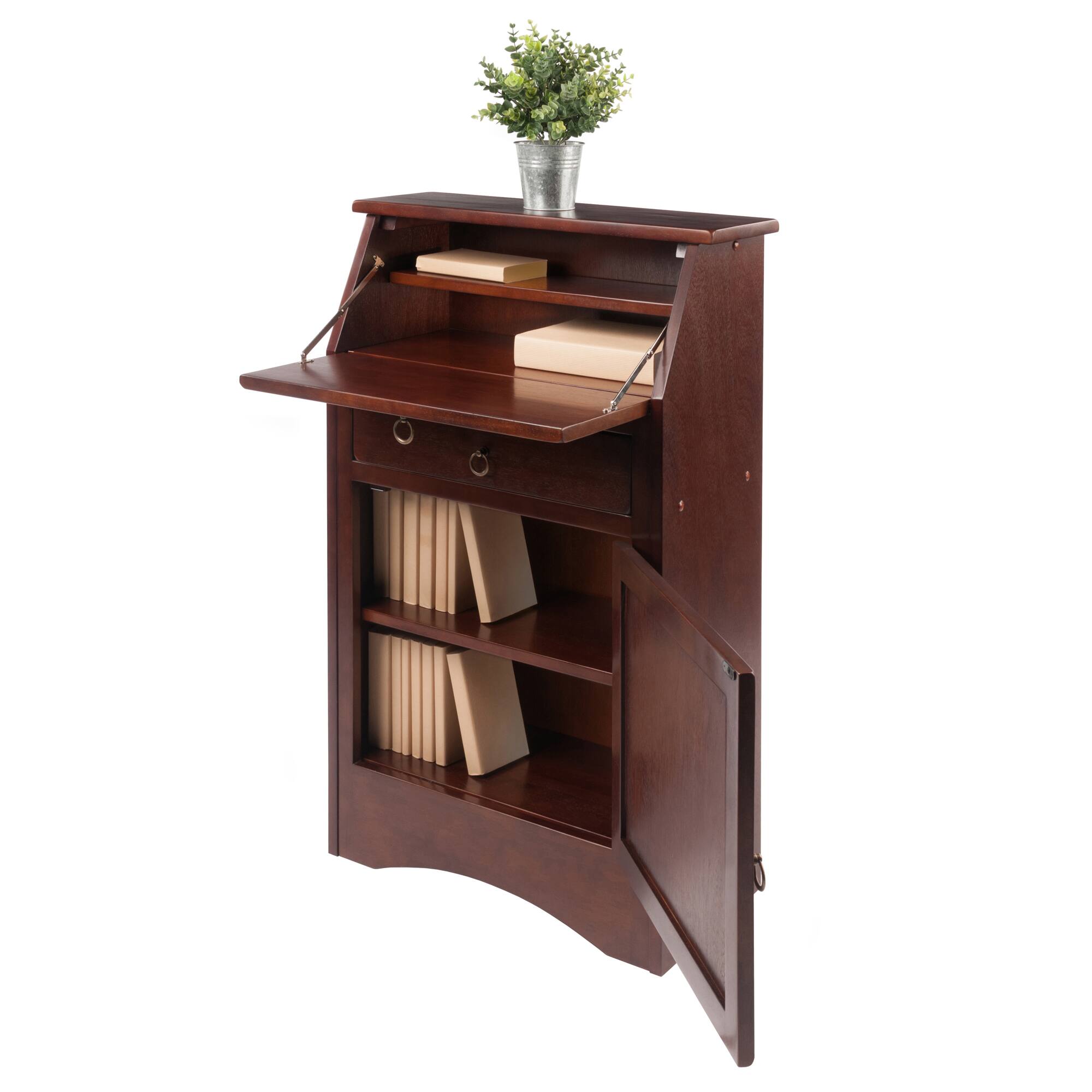 Alt View 1. Winsome Wood - Regalia Secretary Desk - Walnut.