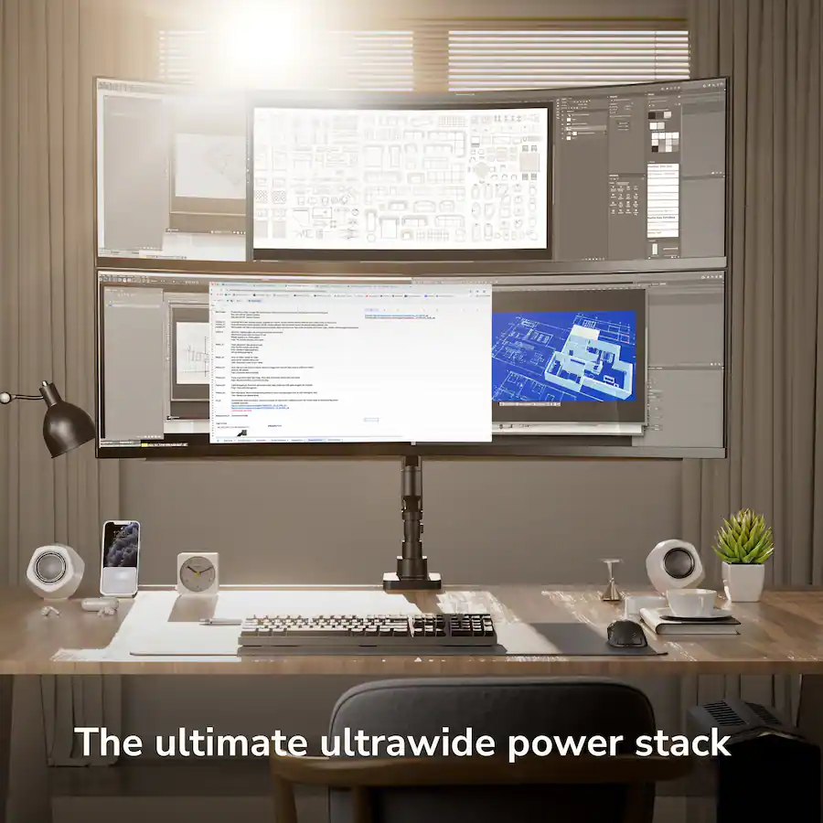 Mount It! Heavy Duty Dual Stacking Monitor Mount for 24 49 Inch ...