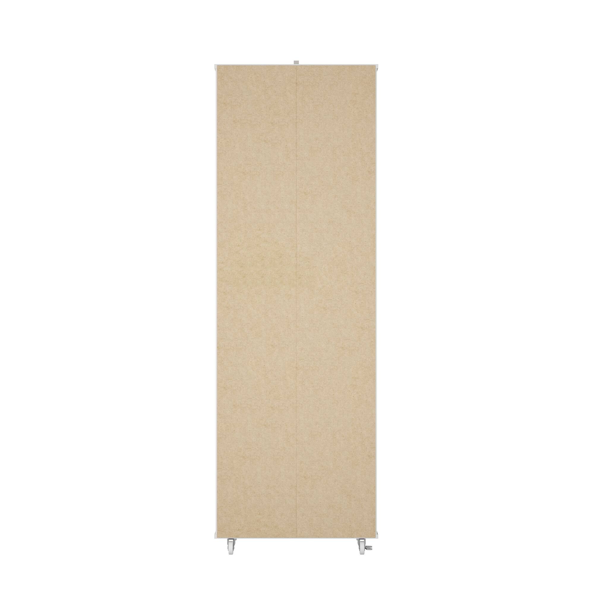 Back. Famapy - Famapy Tall Storage Shoe Cabinet: Mobile, Versatile Organizer with Lockable Wheels - White.