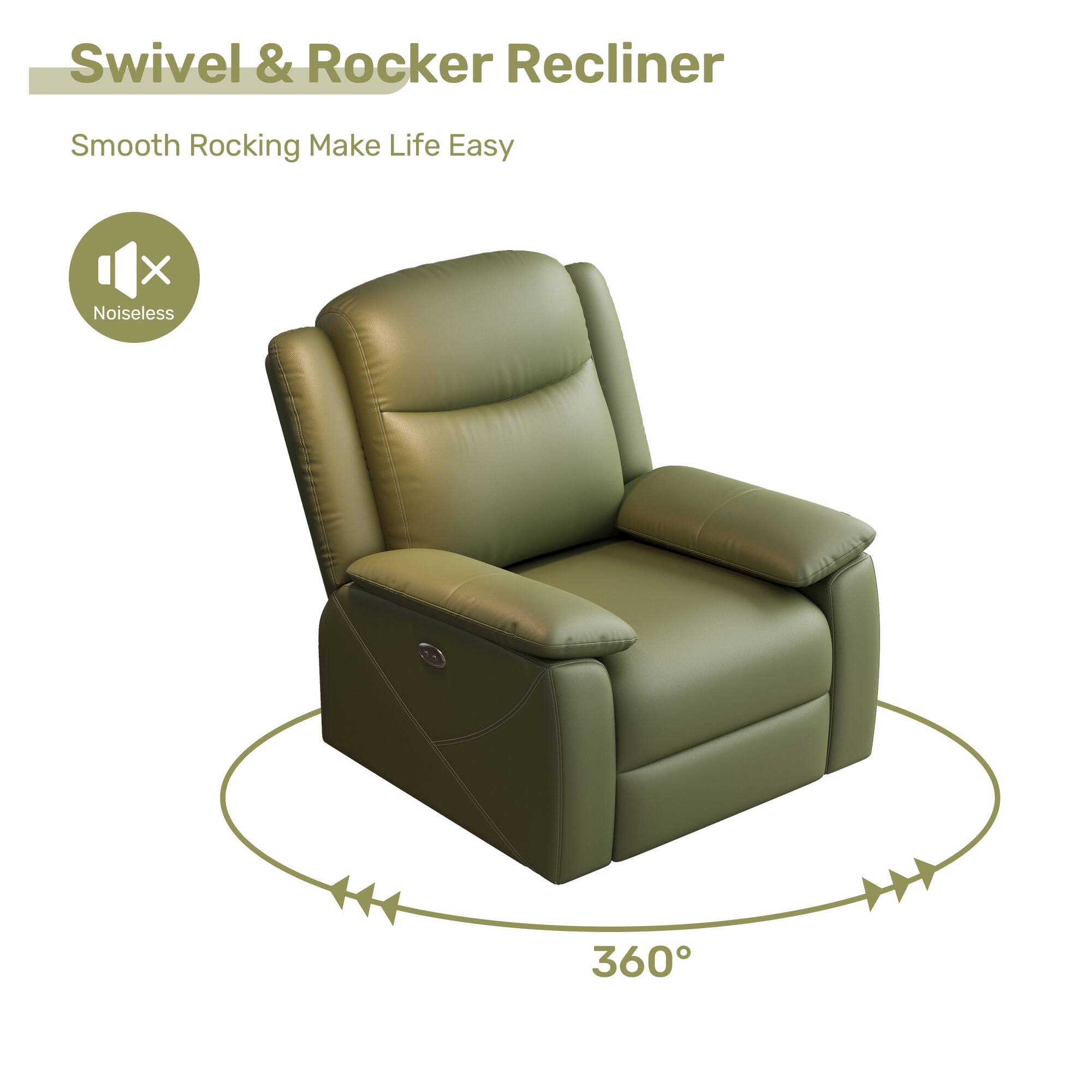 Swivel & Rocker Recliner  
Smooth Rocking Make Life Easy  
X Noiseless  
360°