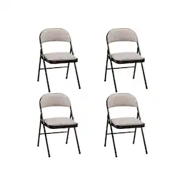 MECO - 4-Pack of Deluxe Motif Fabric Padded Folding Chairs with 16 x 16 Inch Seat - Cinnabar