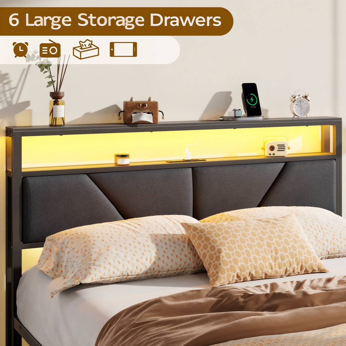 6 Large Storage Drawers