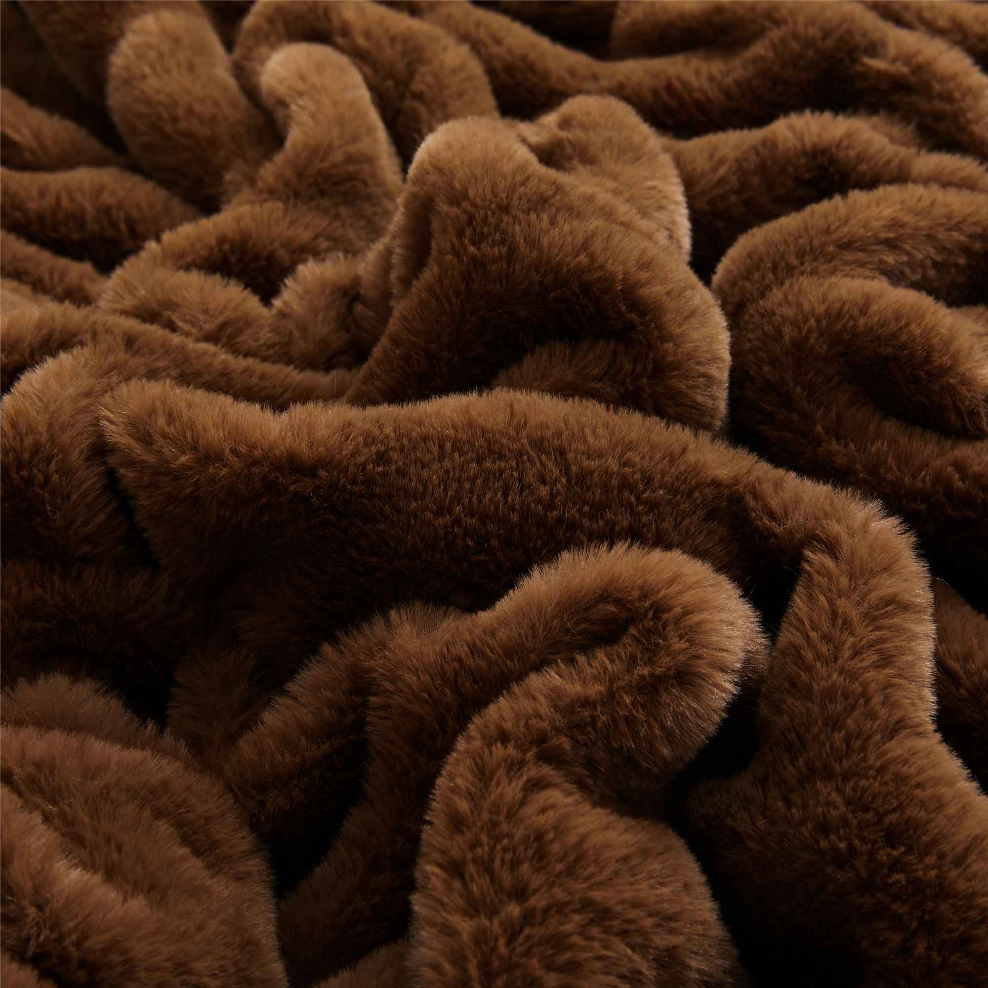 Peace Nest Soft Solid Color Faux Rabbit Fur Bubble Texture Throw ...
