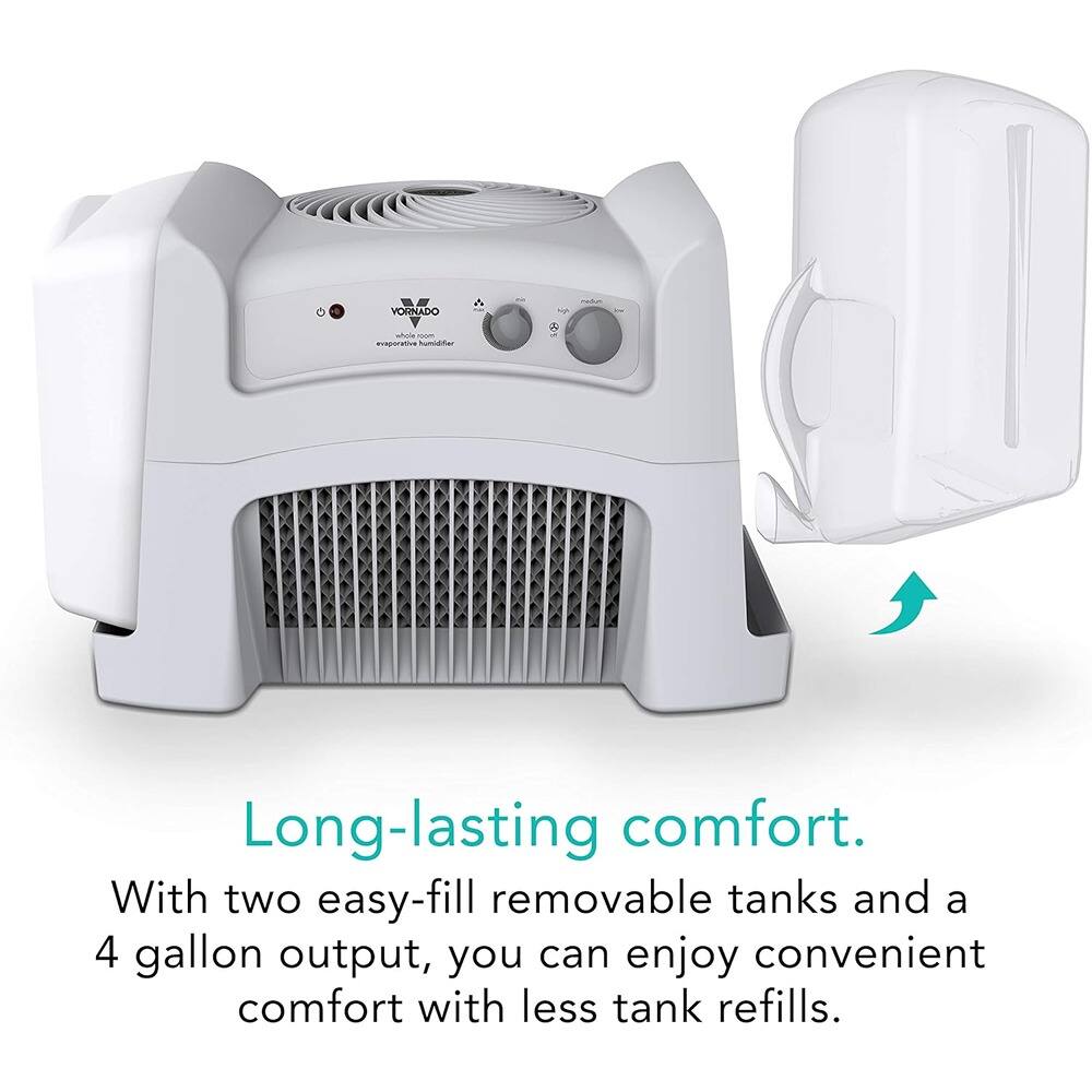 **Long-lasting comfort.**

With two easy-fill removable tanks and a 4 gallon output, you can enjoy convenient comfort with less tank refills.