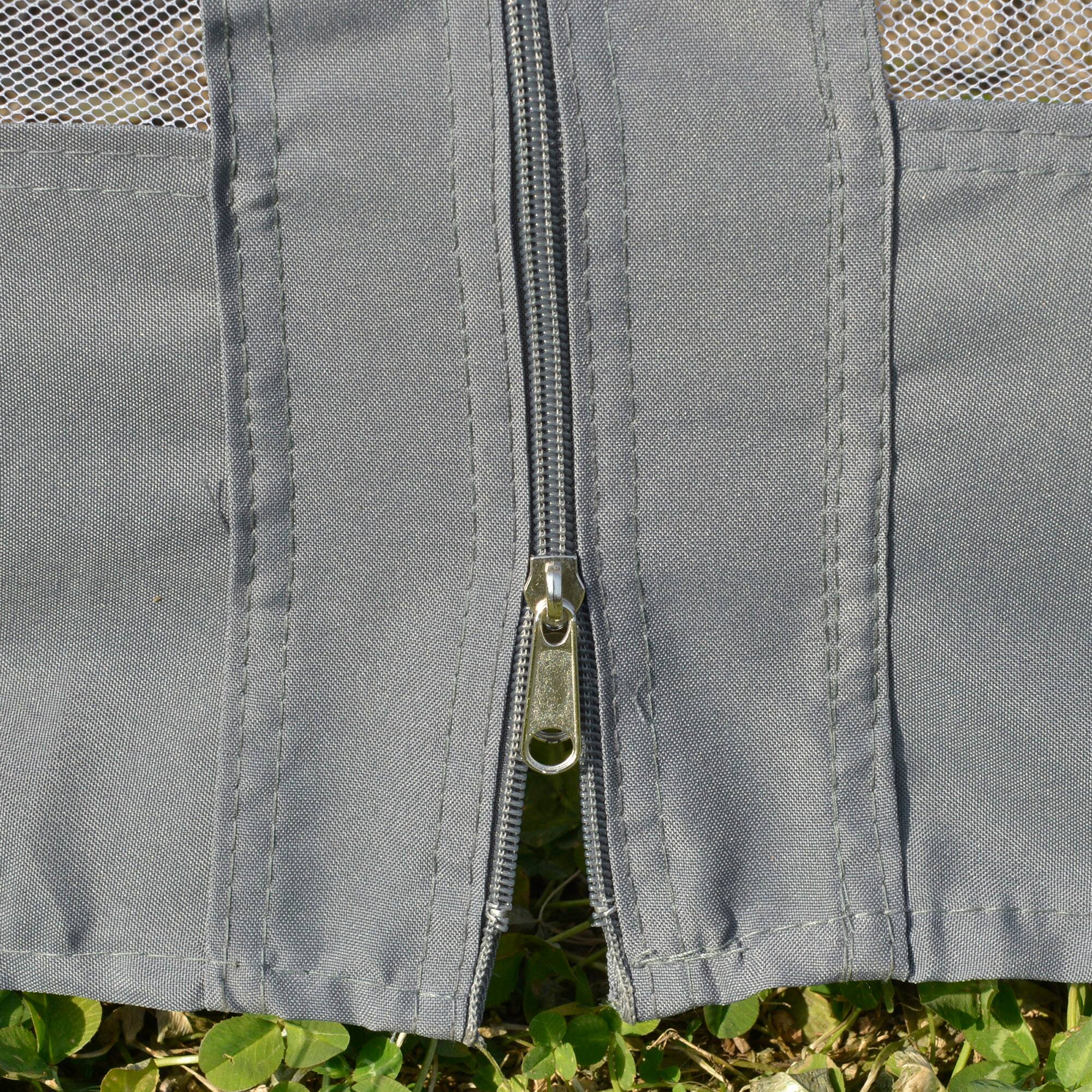 Alt View 5. Outsunny - 10' x 14' Outdoor Gazebo, Patio Gazebo Canopy Shelter w/Double Vented Roof, Zippered Mesh Sidewalls - Grey.