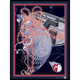 Fan Creations - Cleveland Guardians 12'' x 16'' Framed Neon Player Print - Black