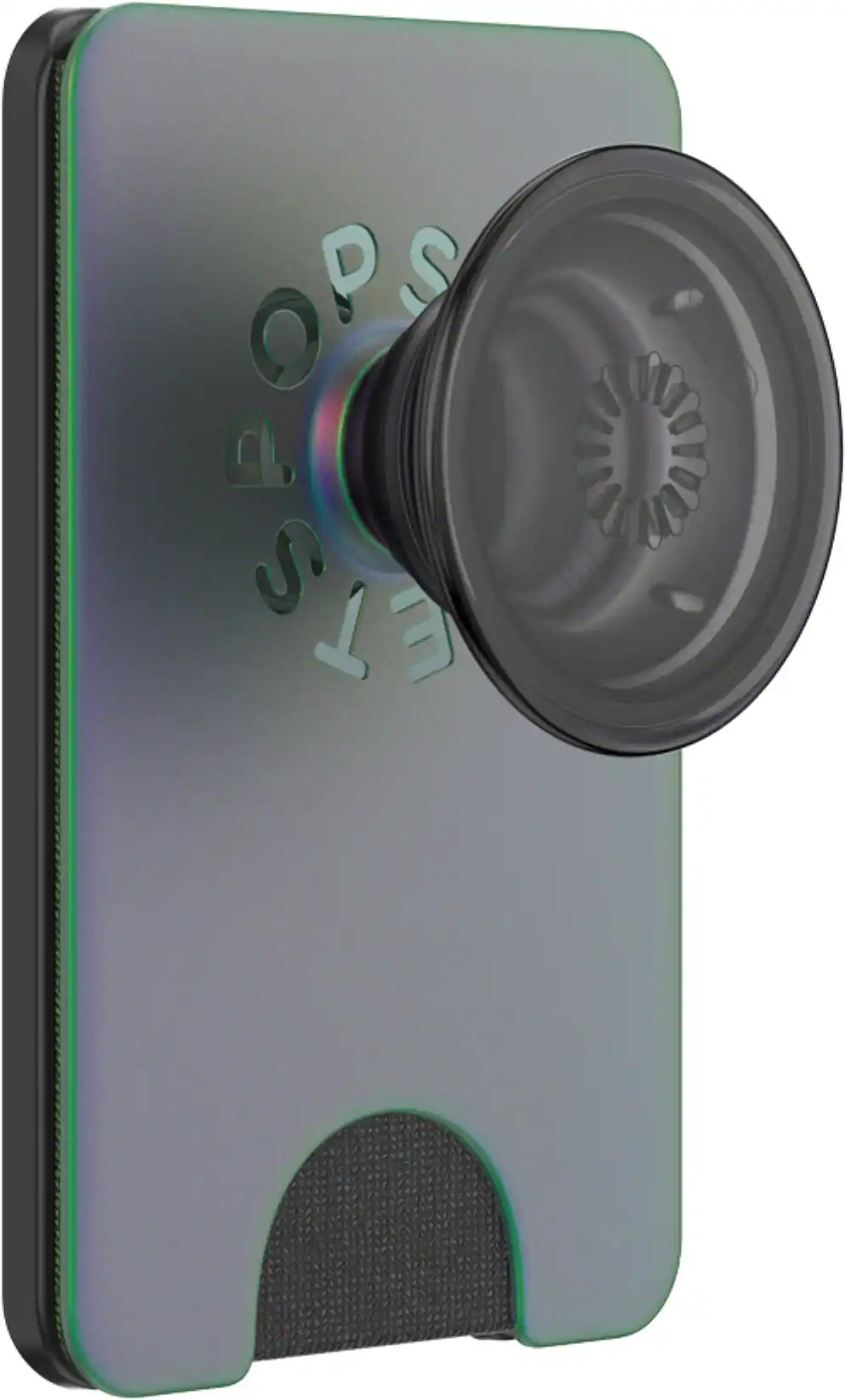 Front. PopSockets - MagSafe PopWallet+ Cell Phone Wallet & Grip, with Adapter Ring - Nightshade.