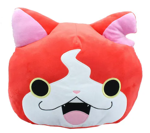 Front. Little Buddy - Yo-kai Watch Jibanyan 15-Inch Plush Pillow - Red.