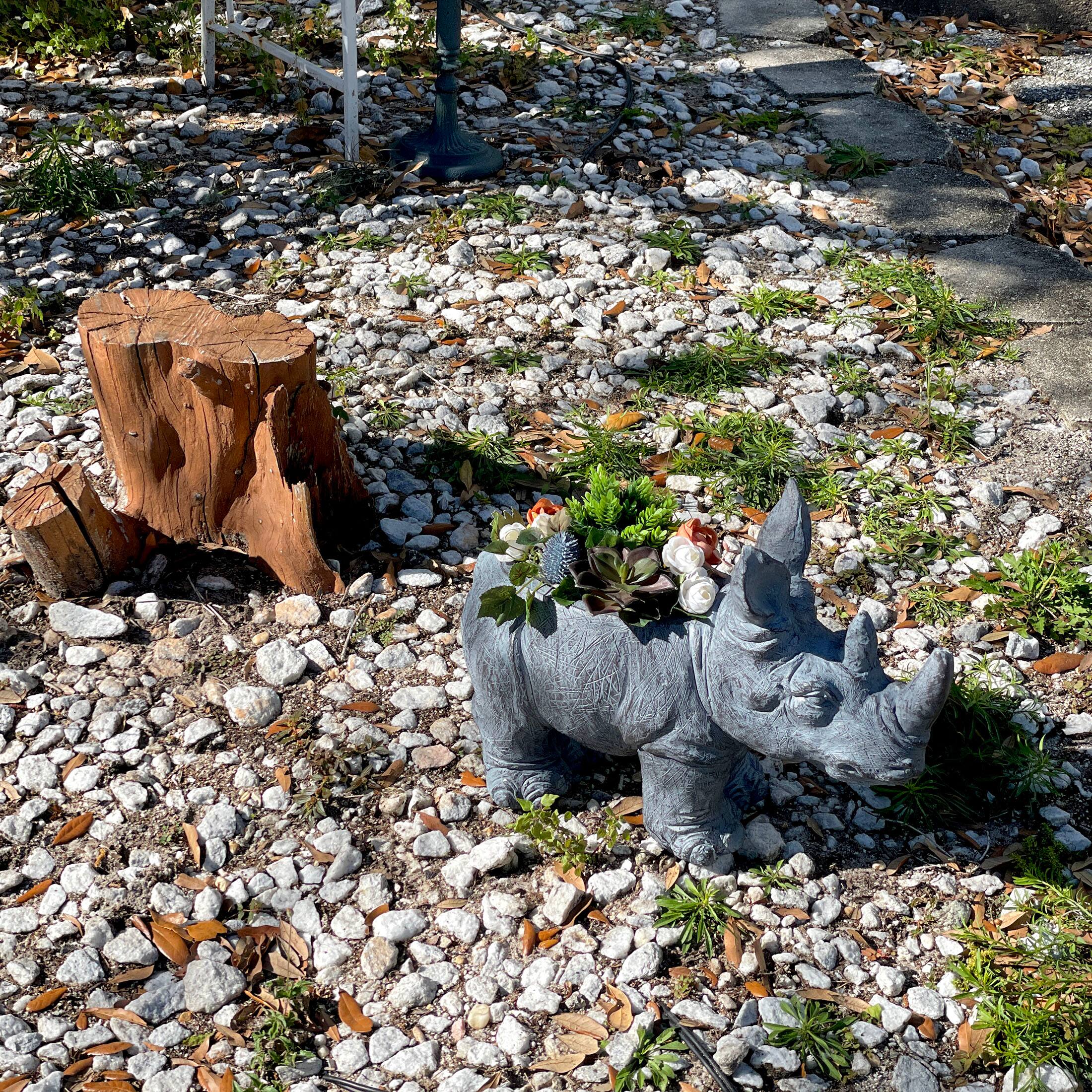 Alt View 7. Zeckos - Grey Rhino MGO Planter - 18.5" - Weather-Resistant Magnesium - Indoor/Outdoor - Grey.