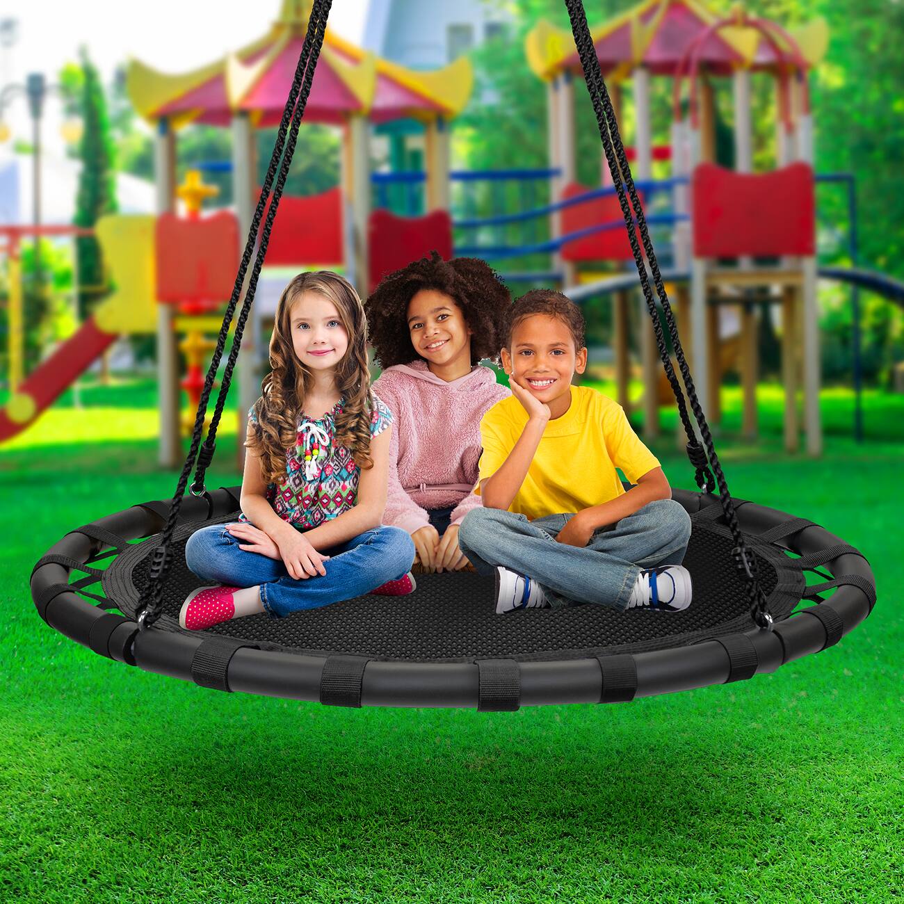 Alt View 3. Sorbus - Sorbus Saucer Tree Swing -Kids Outdoor Disc Round Swing - 40" Heavy Duty 220lbs Seat- Easy Install Flying Saucer.